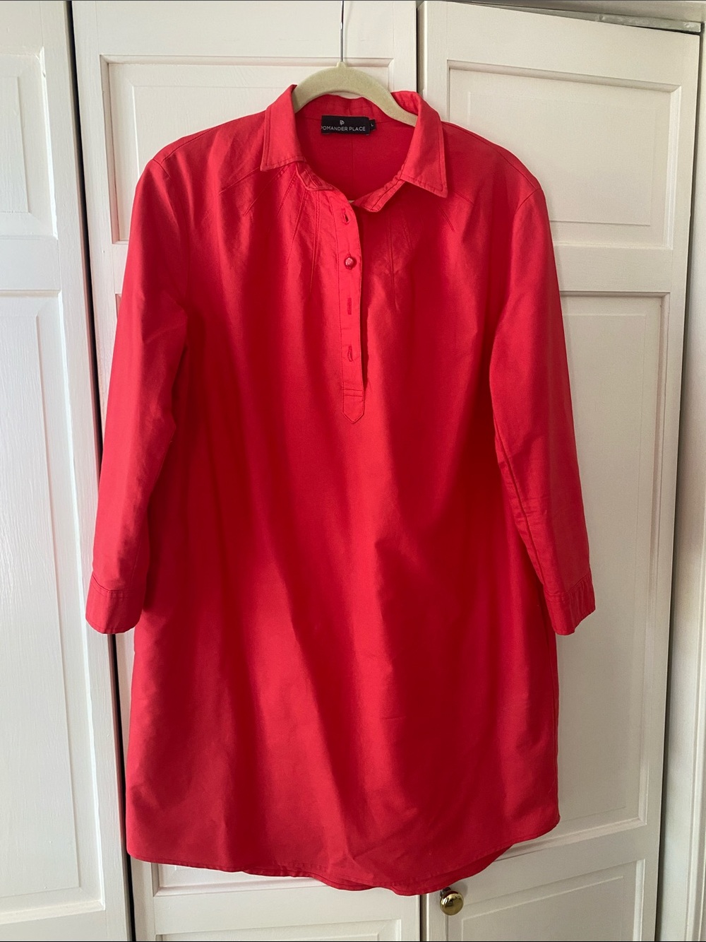 Pomander Place Bright Red Button-Front Dress
